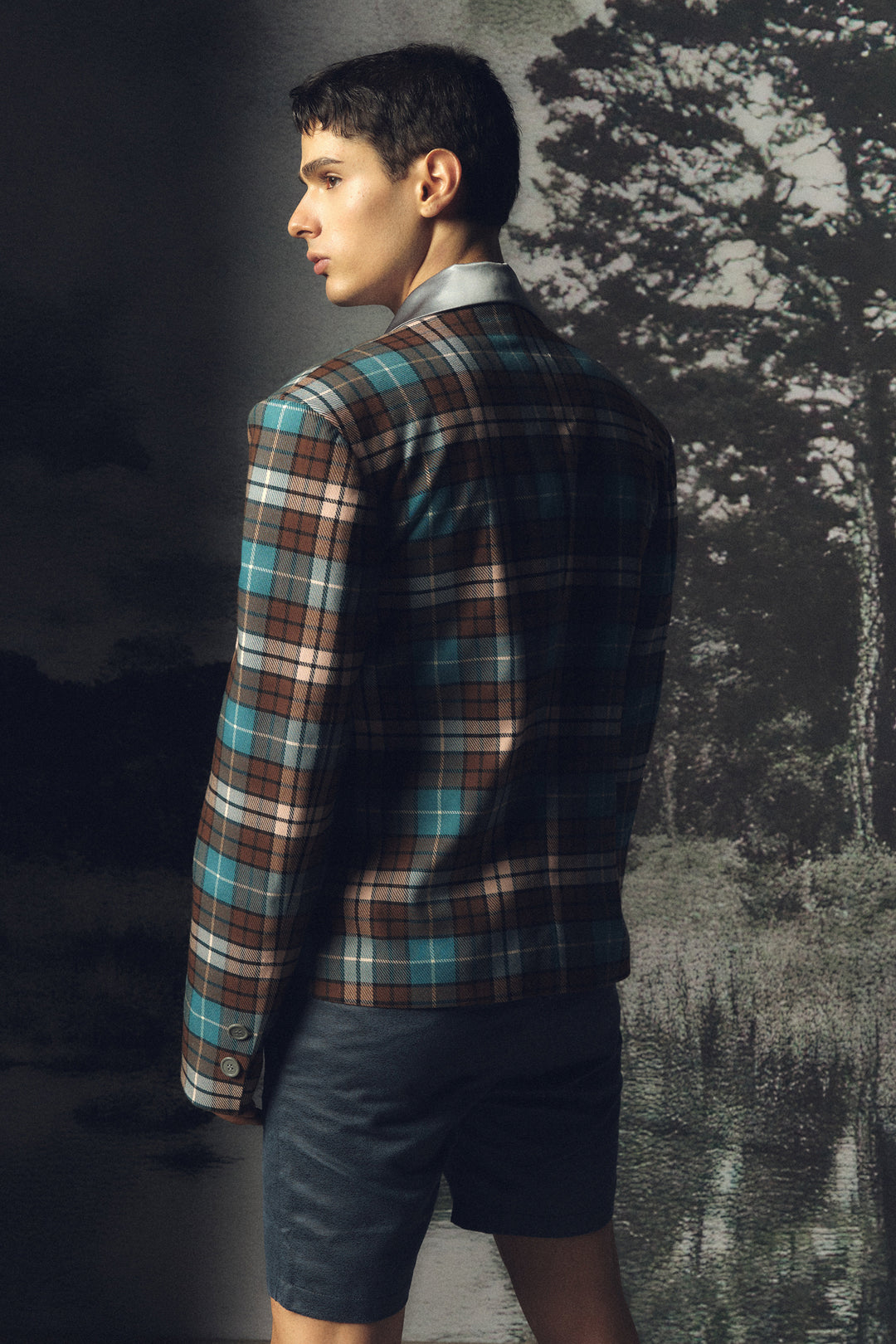 Bright retro checkered suit