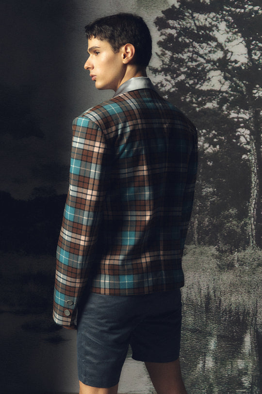 Bright retro checkered suit