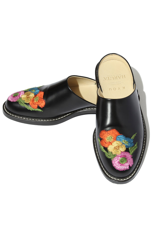 "BLOSSOM" Embroidered Leather Sandals