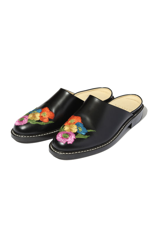 "BLOSSOM" Embroidered Leather Sandals