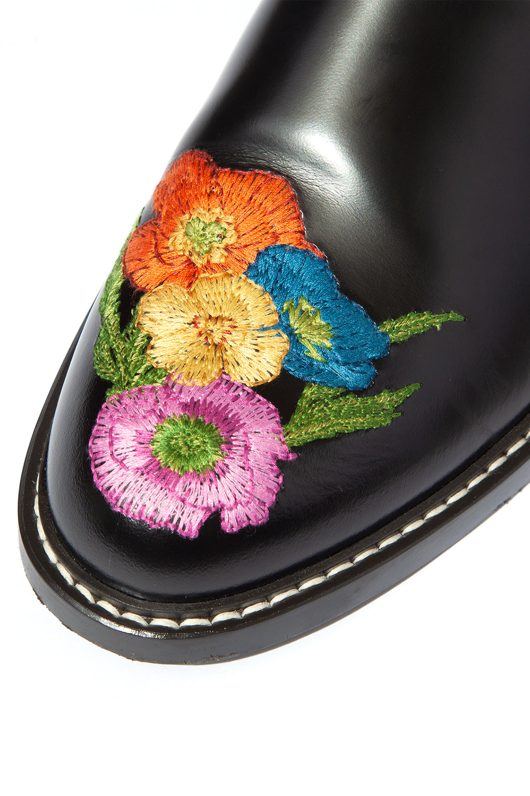 "BLOSSOM" Embroidered Leather Sandals