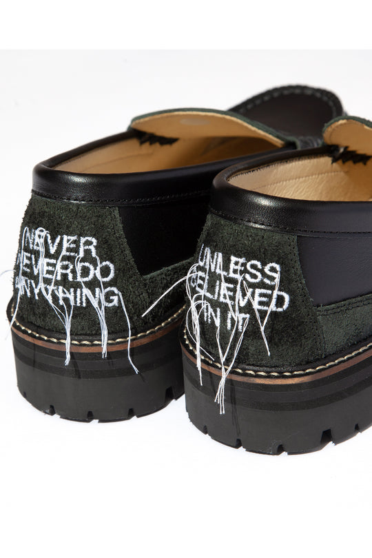 "SKOOL" Type.2 Embroidered Coin Loafers by HARUTA