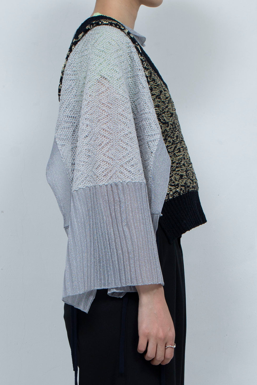 Knit Tank Tops Beige×Black