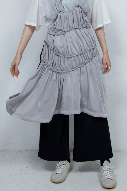 String Gathered Onepiece Gray