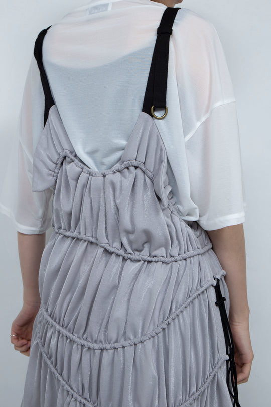 String Gathered Onepiece Gray