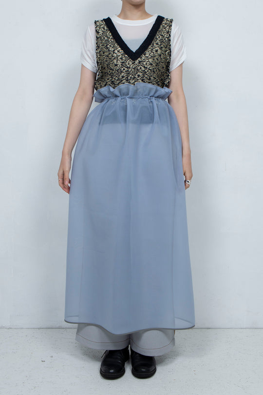 2way Flared Dress Gray Blue