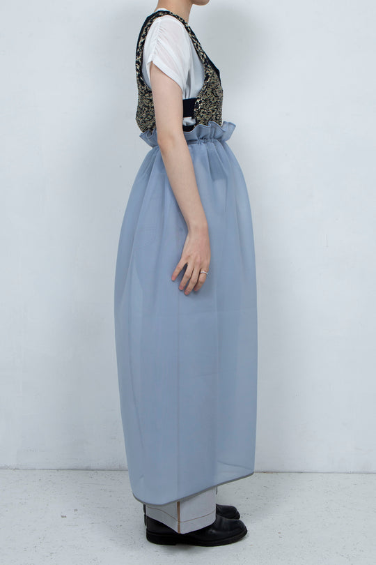 2way Flared Dress Gray Blue