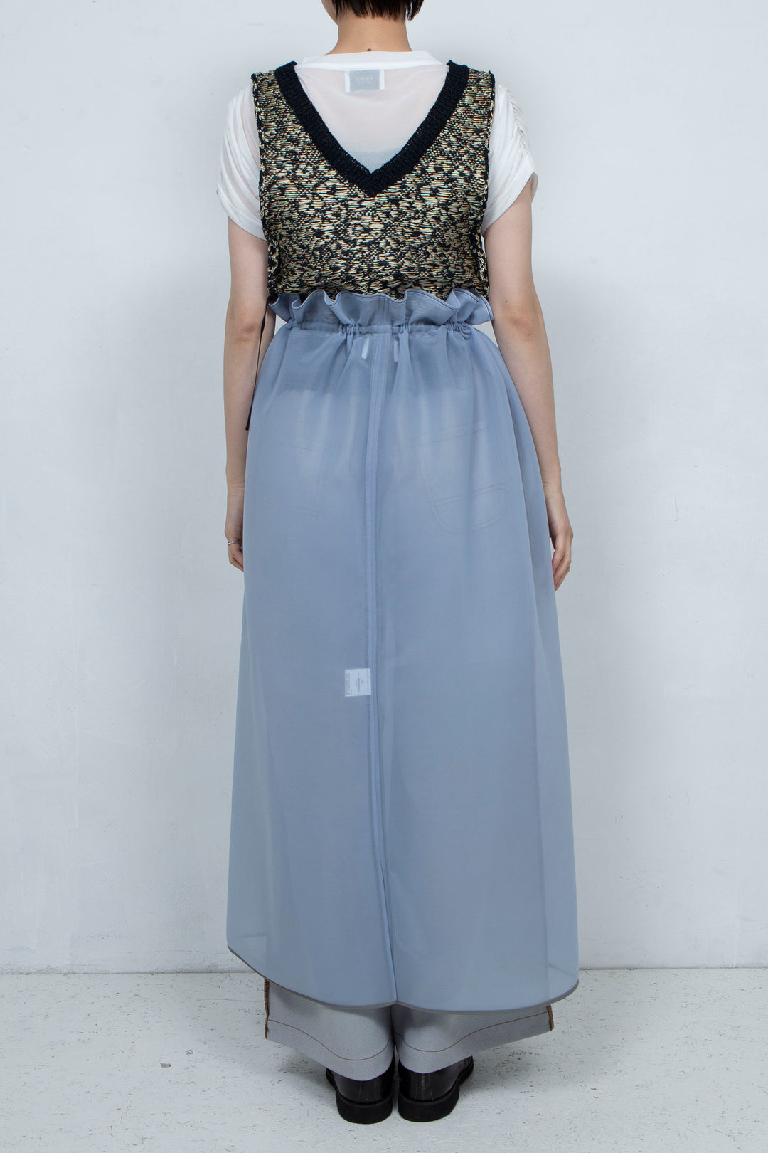 2way Flared Dress Gray Blue