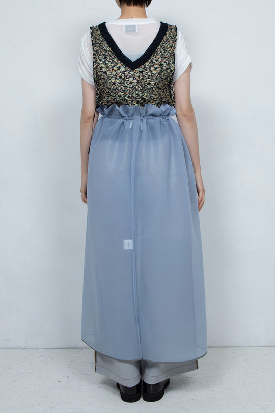 2way Flared Dress Gray Blue