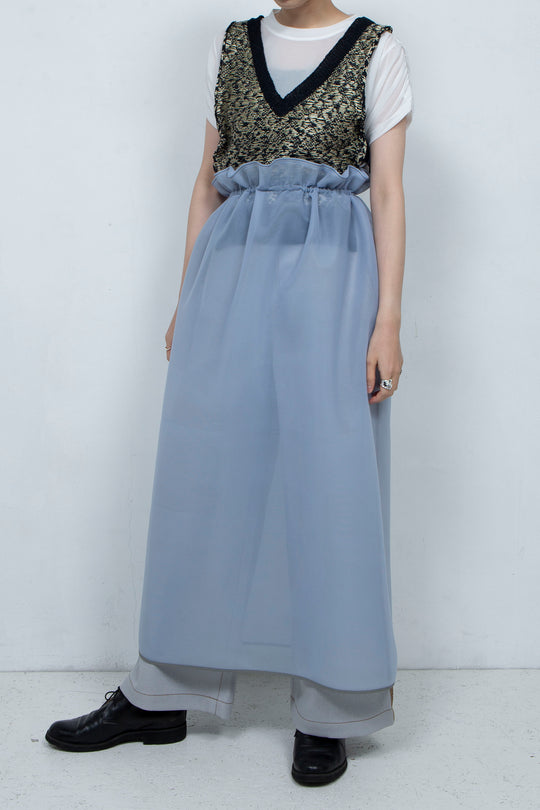 2way Flared Dress Gray Blue