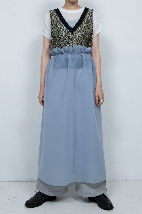 2way Flared Dress Gray Blue
