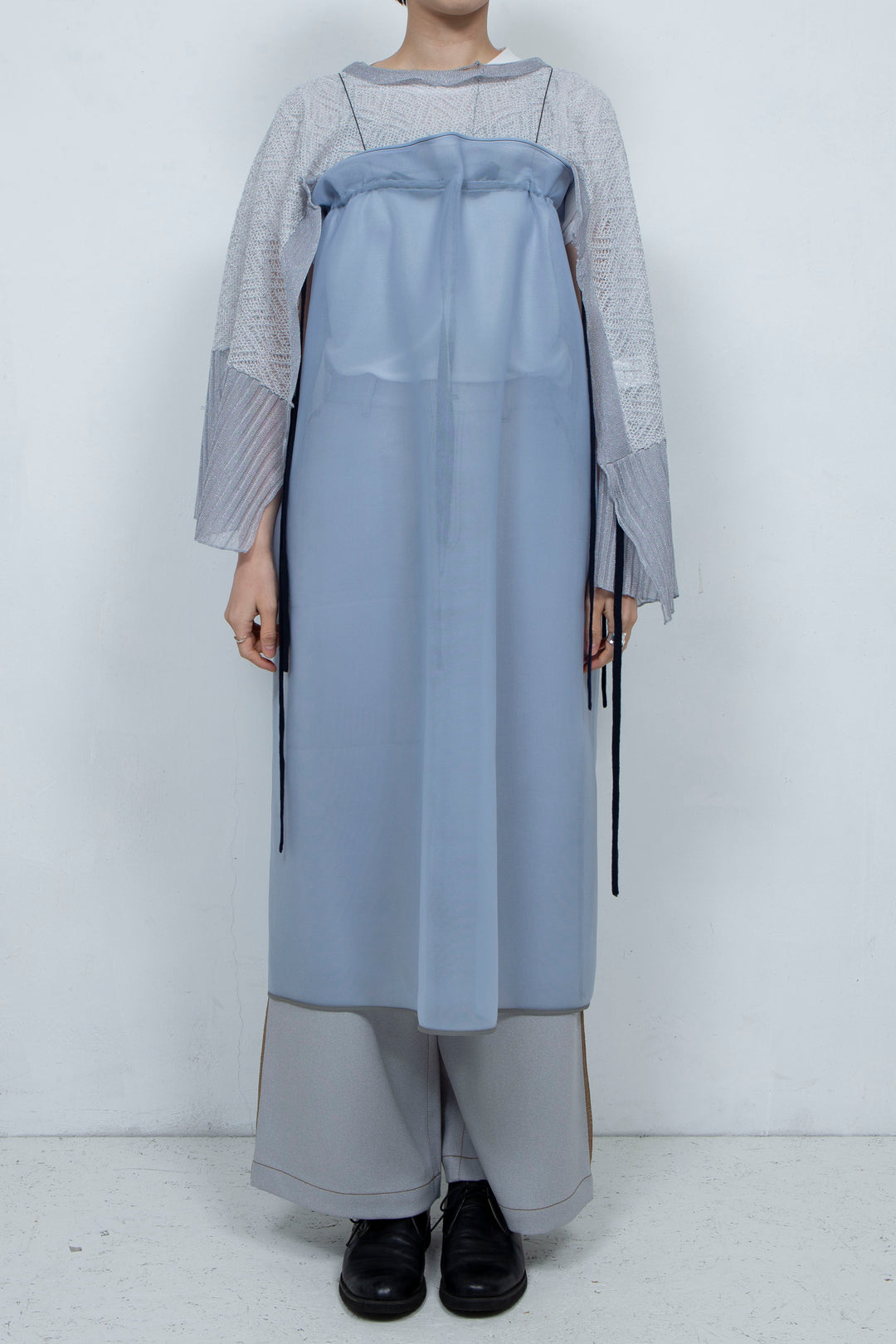2way Flared Dress Gray Blue