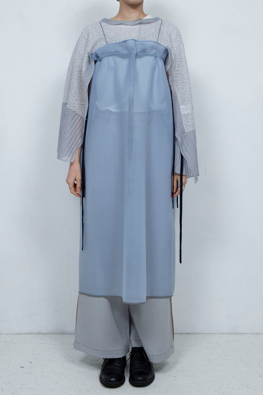 2way Flared Dress Gray Blue