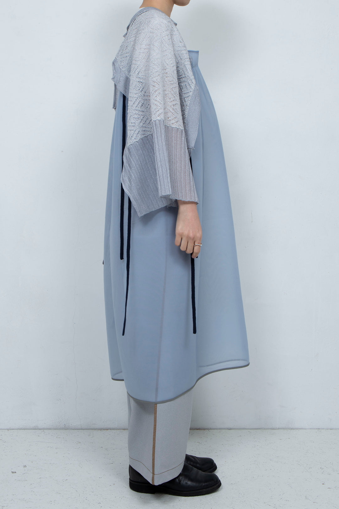 2way Flared Dress Gray Blue