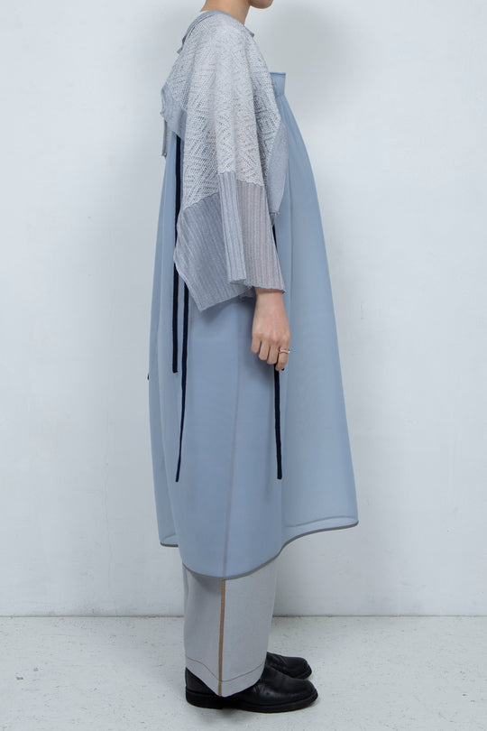 2way Flared Dress Gray Blue
