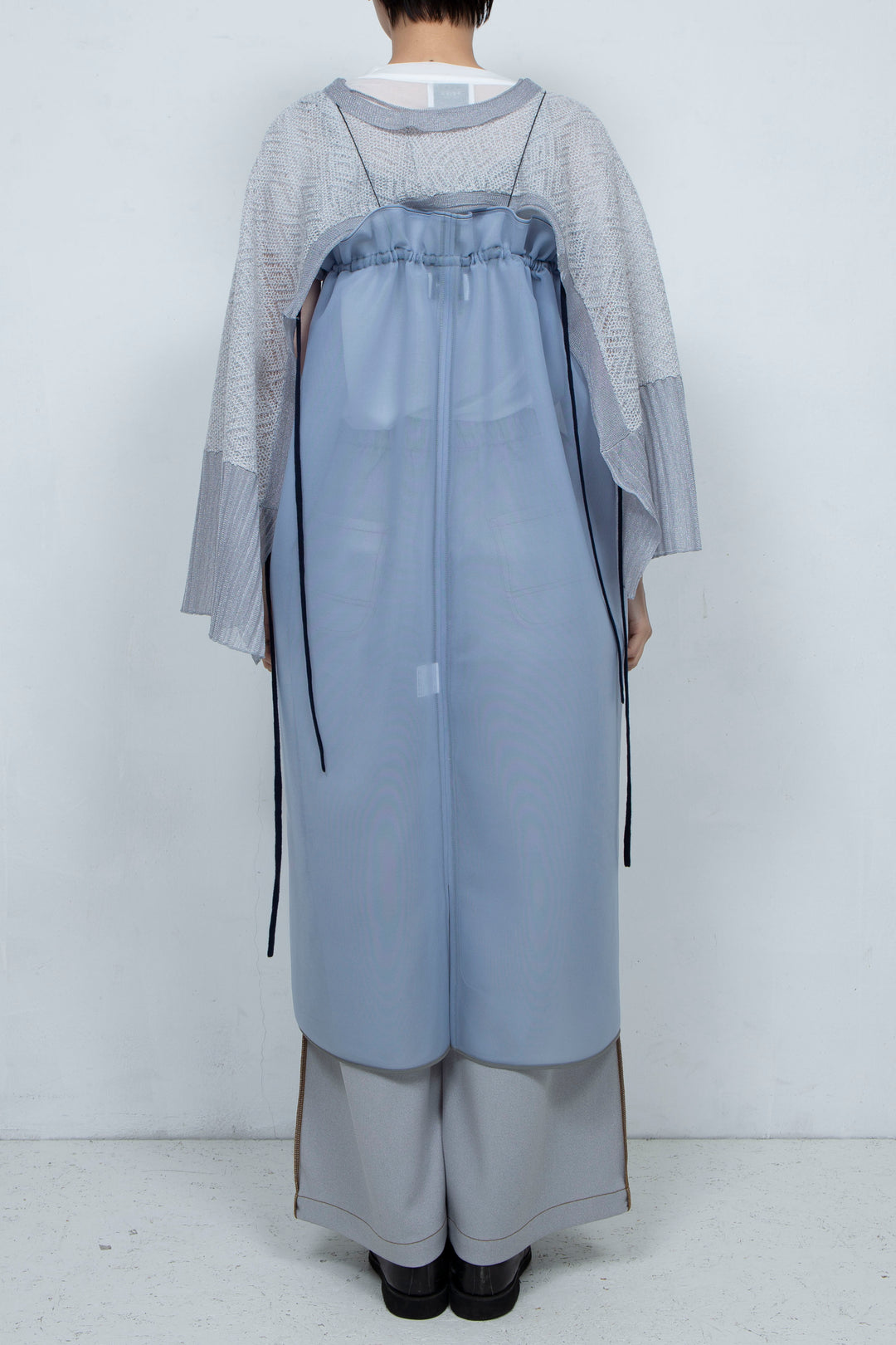2way Flared Dress Gray Blue
