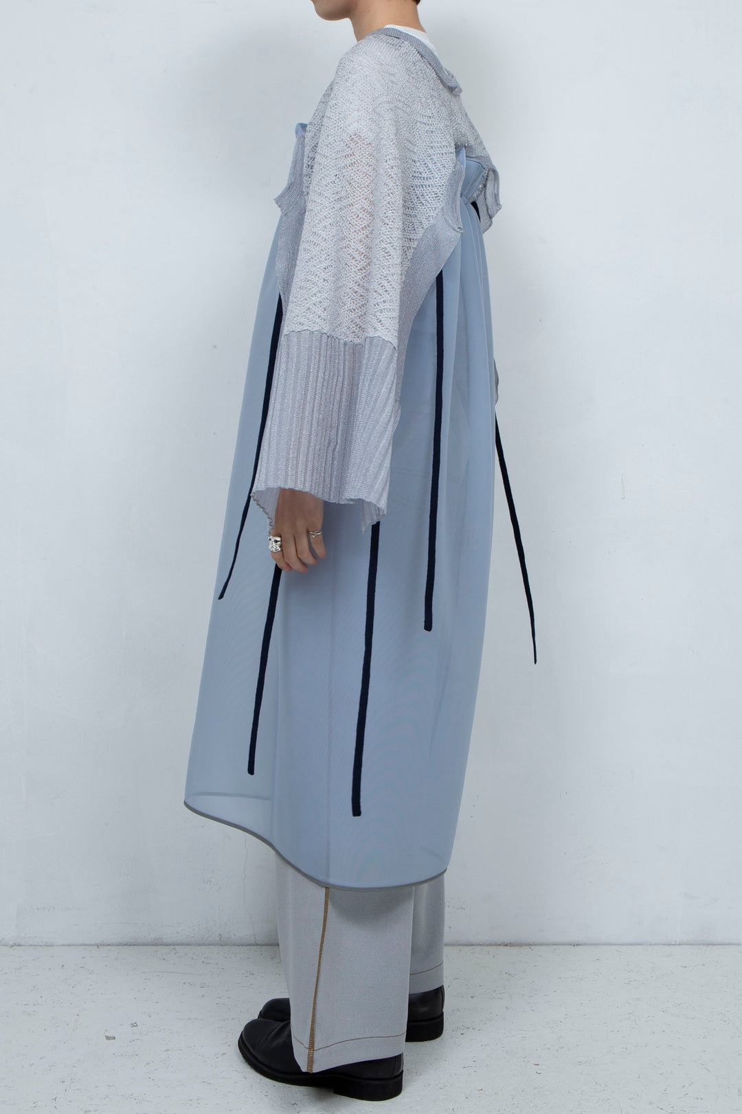 2way Flared Dress Gray Blue