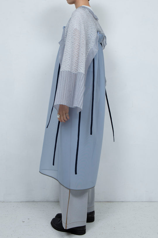 2way Flared Dress Gray Blue