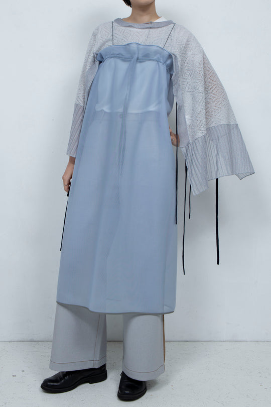 2way Flared Dress Gray Blue