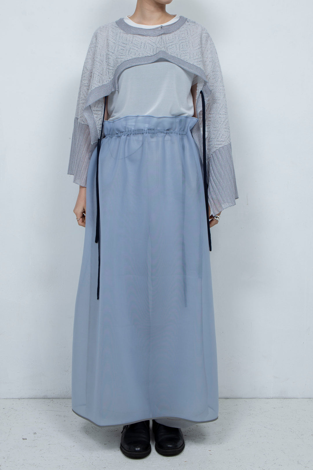 2way Flared Dress Gray Blue