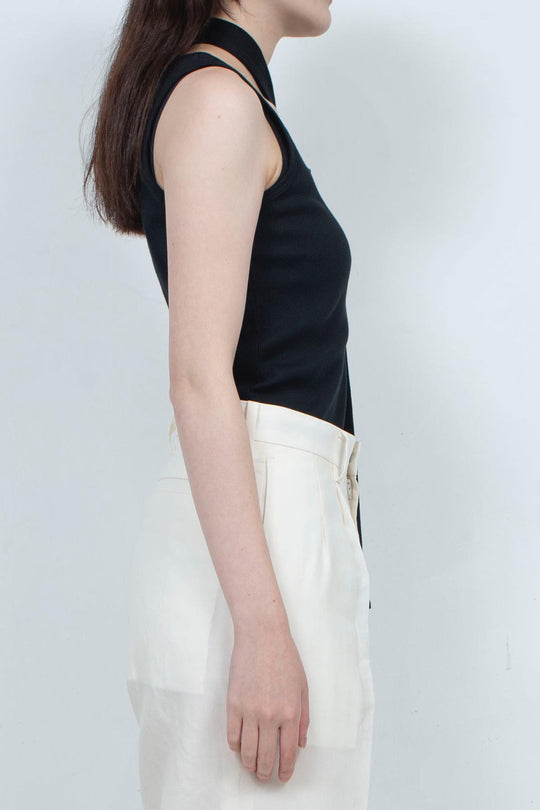 Rib knit tank-top BLACK / TYPE WOMEN