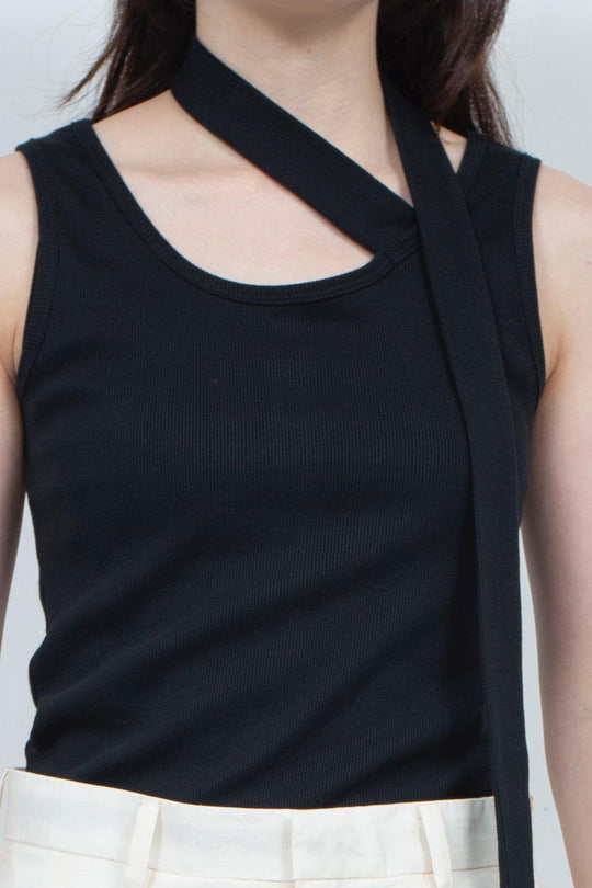Rib knit tank-top BLACK / TYPE WOMEN