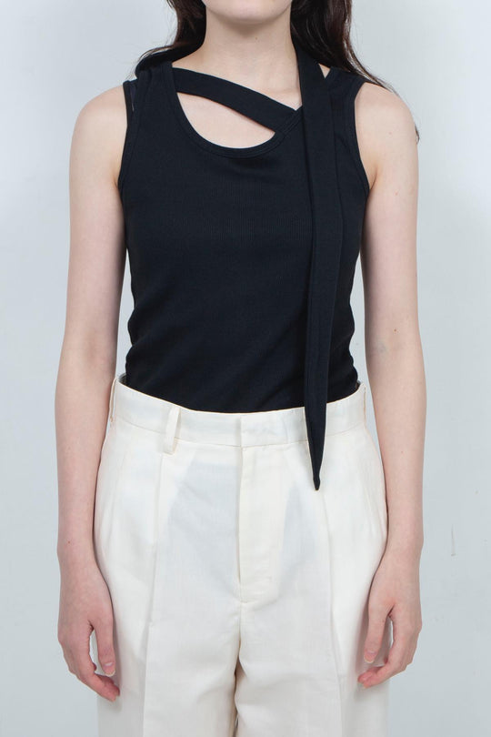 Rib knit tank-top BLACK / TYPE WOMEN