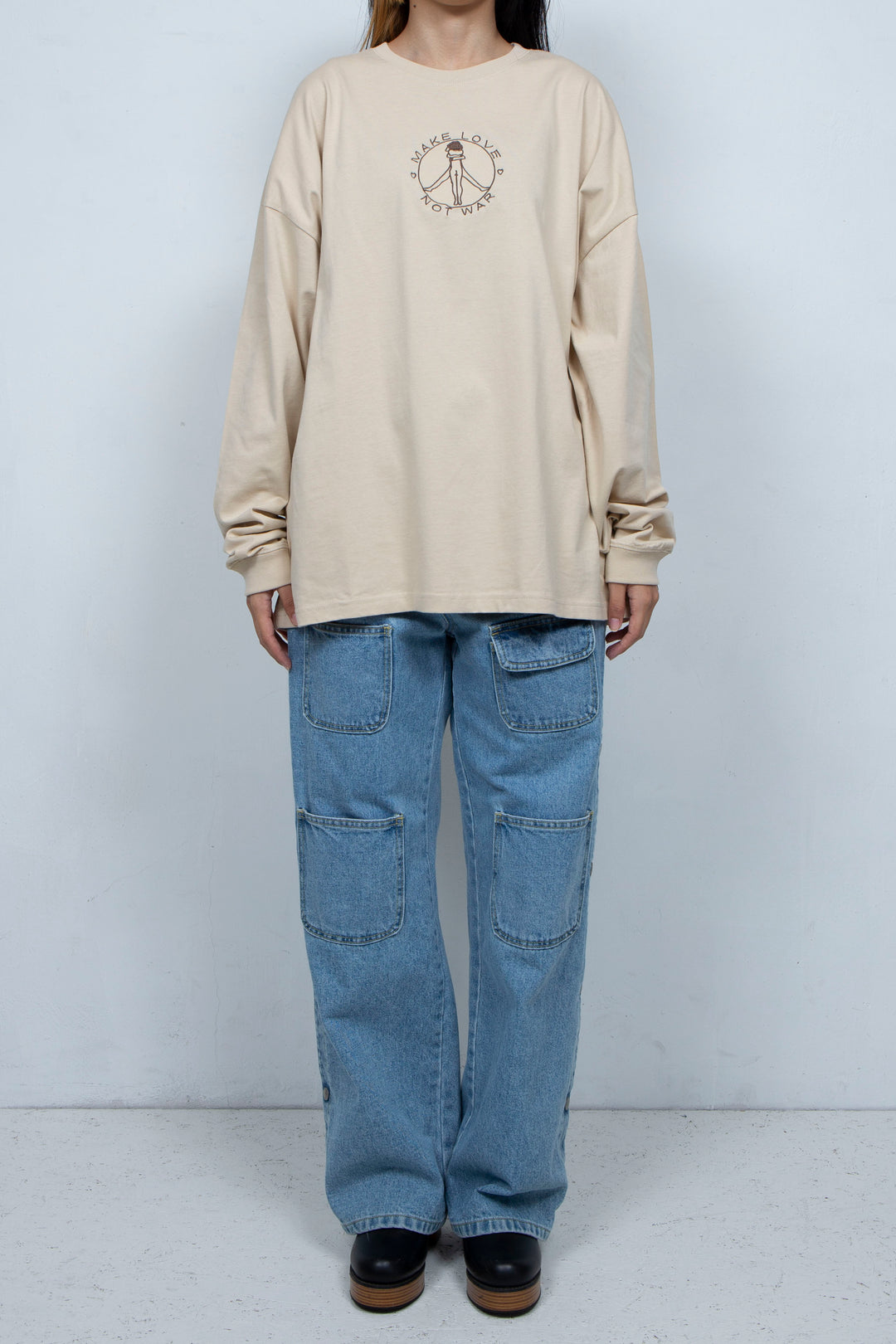 PEACE SYMBOL BIG L/S TEE