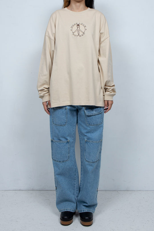 PEACE SYMBOL BIG L/S TEE