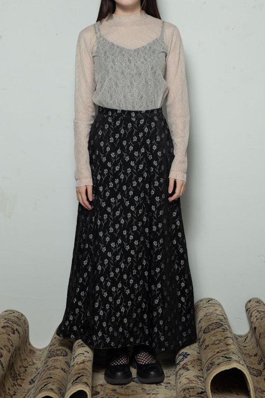 Flower Jacquard Skirt