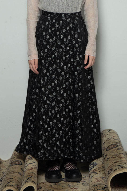 Flower Jacquard Skirt