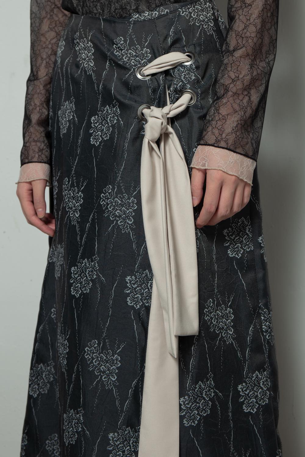 Flower Satin Skirt