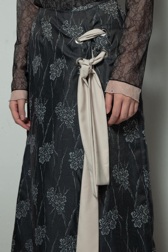 Flower Satin Skirt