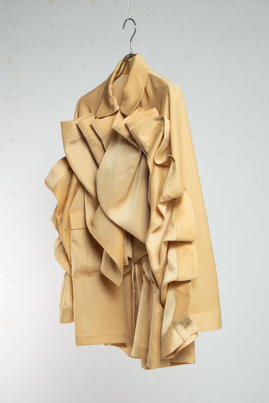 Frilled Big Shirt Mustard