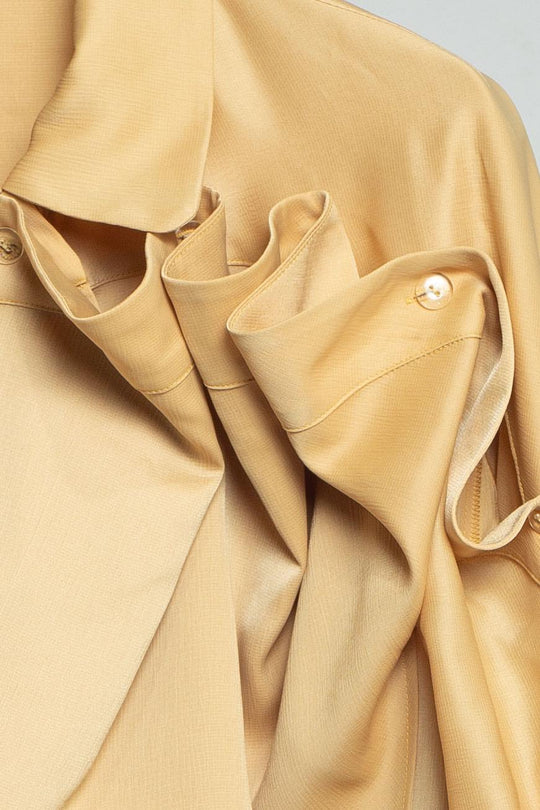 Frilled Big Shirt Mustard