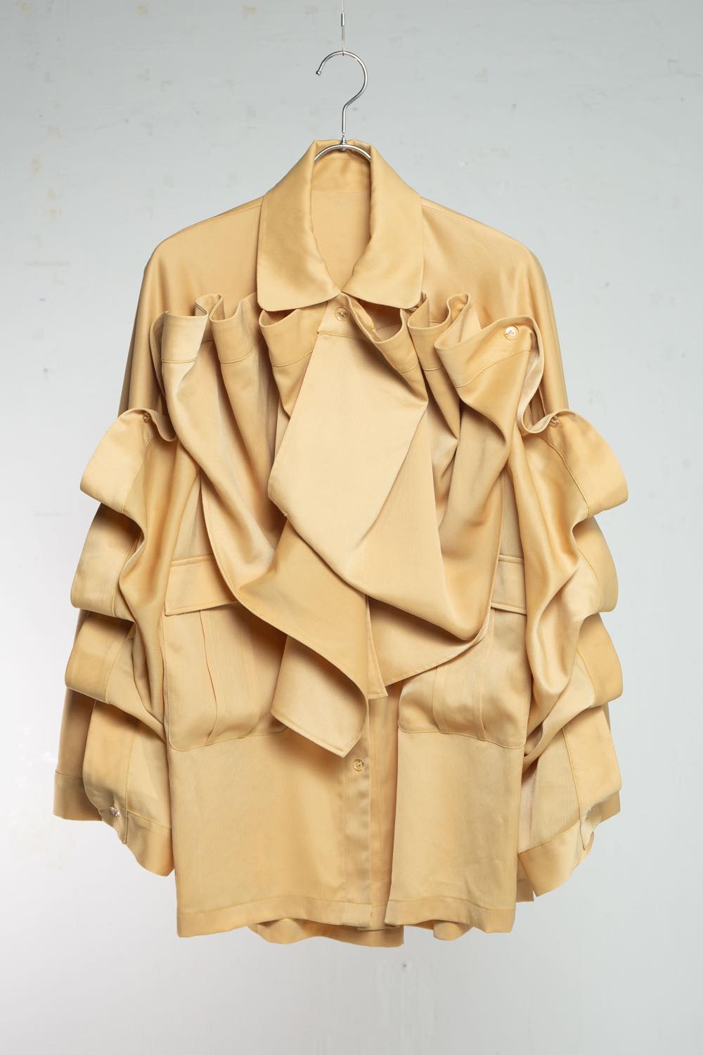 Frilled Big Shirt Mustard