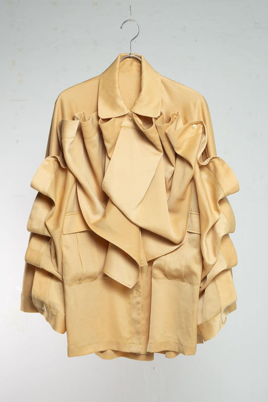 Frilled Big Shirt Mustard