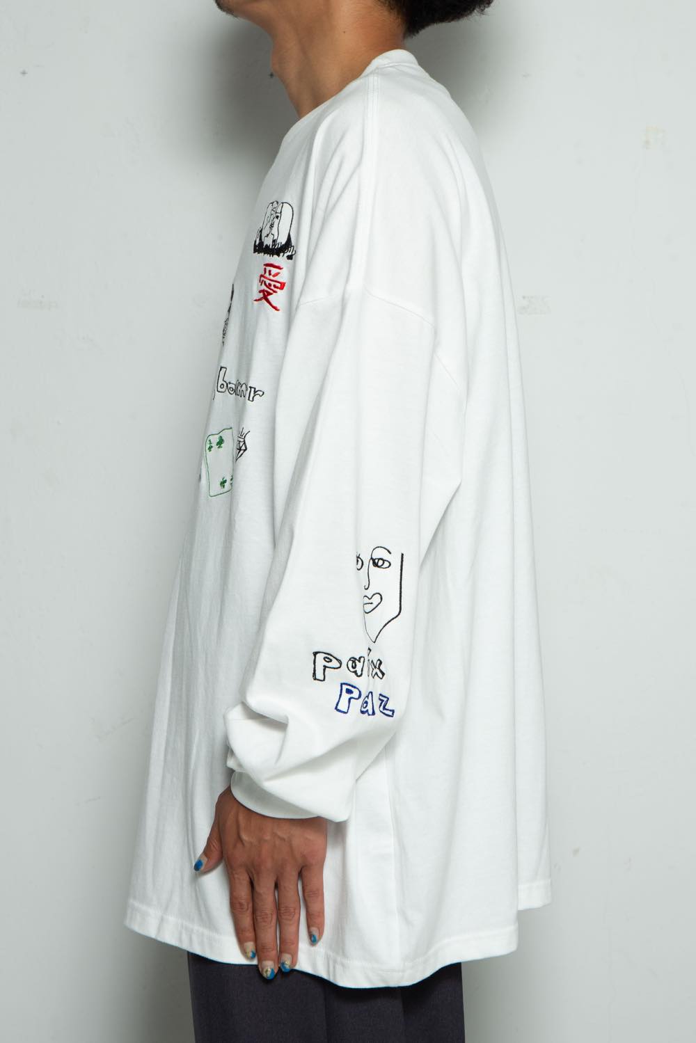 His scribble BIG L/S TEE