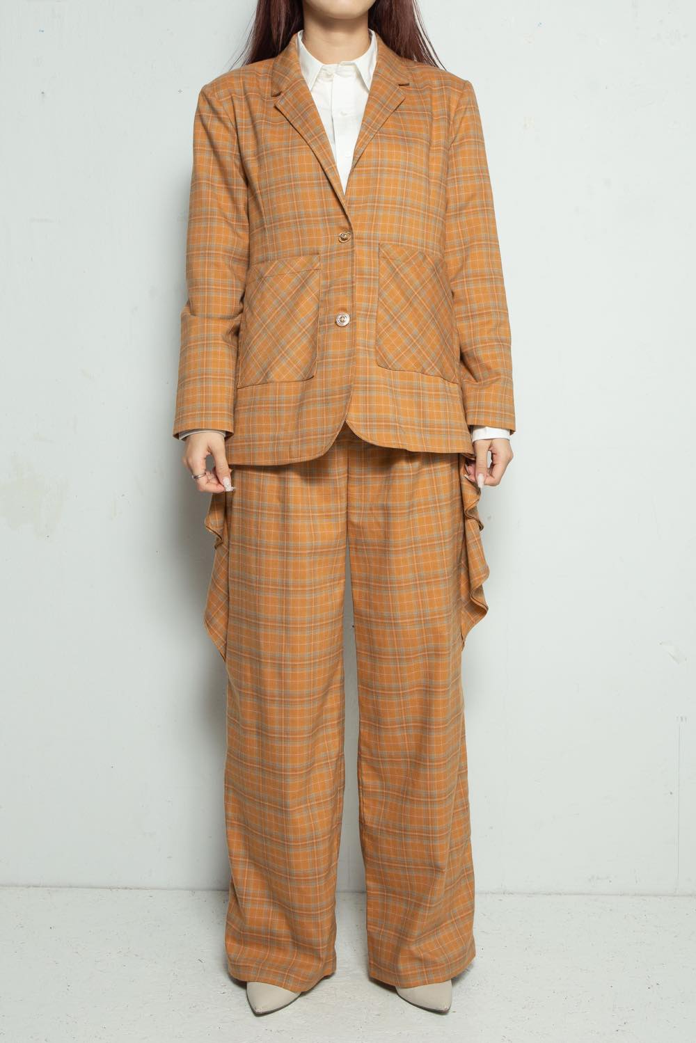 Drape Pants Orangecheck