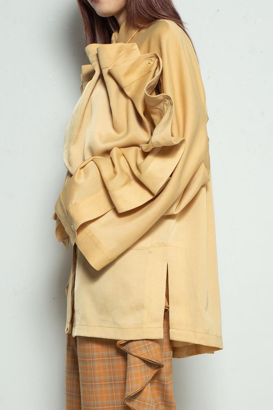 Frilled Big Shirt Mustard