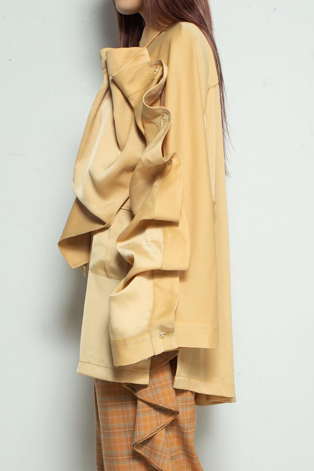 Frilled Big Shirt Mustard