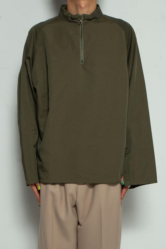 Cotton Nylon Mock neck Pullover