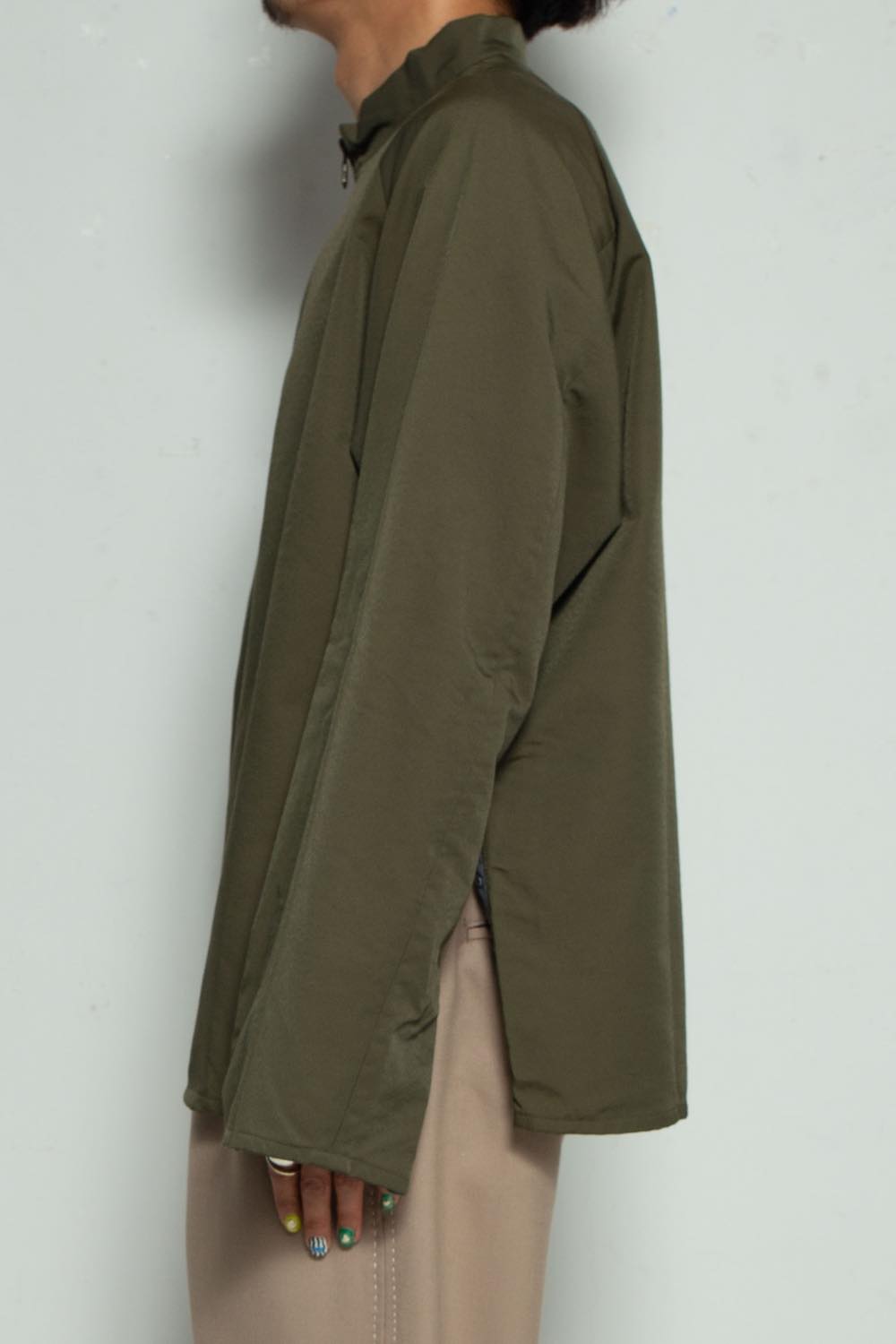 Cotton Nylon Mock neck Pullover