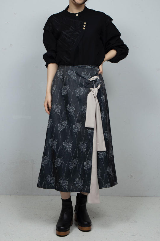 Flower Satin Skirt