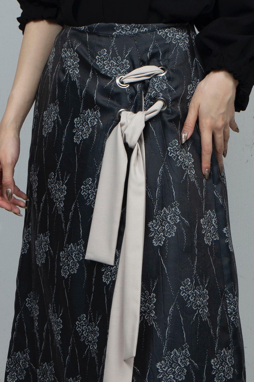Flower Satin Skirt