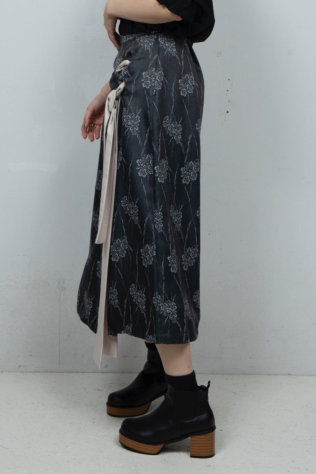 Flower Satin Skirt