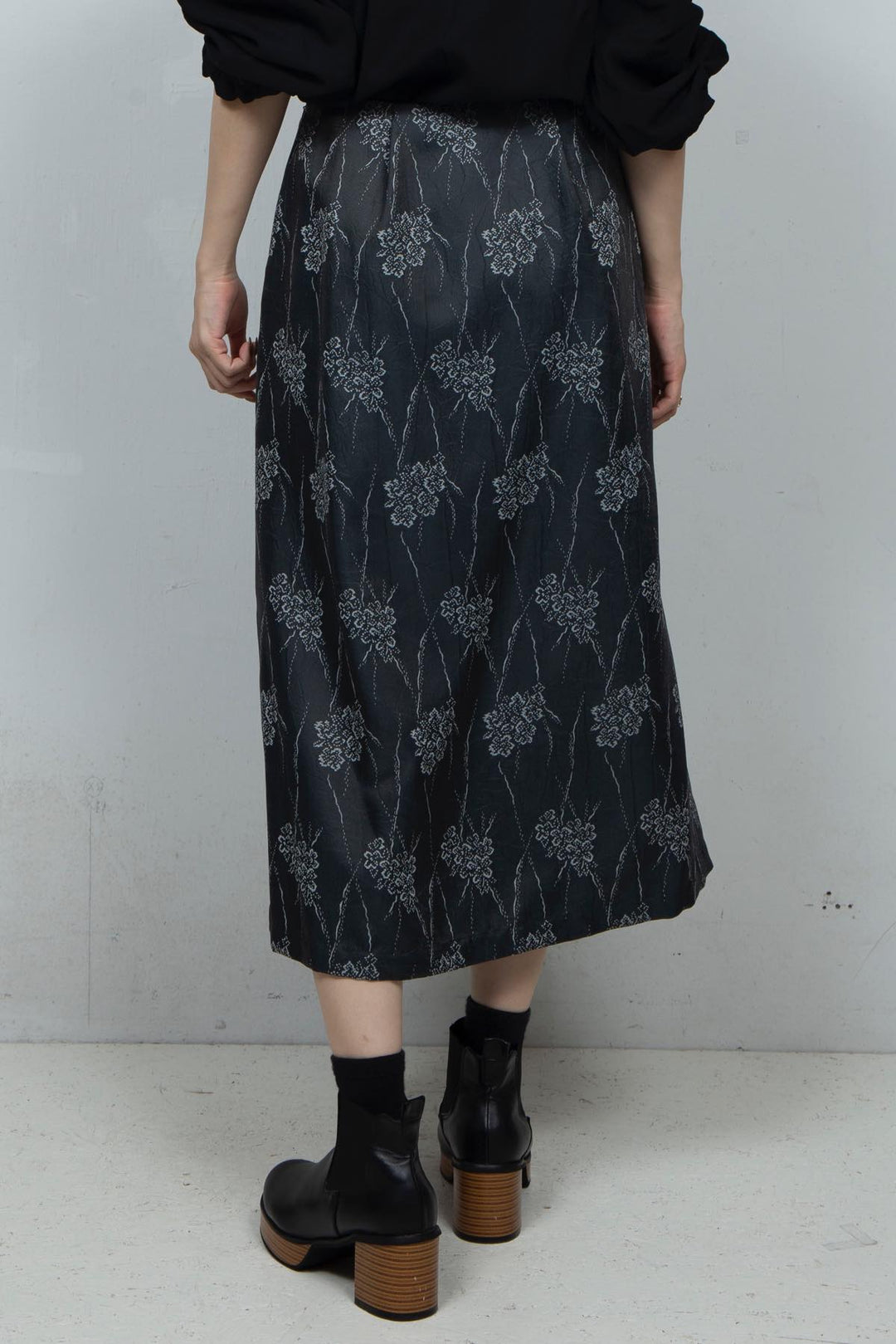 Flower Satin Skirt