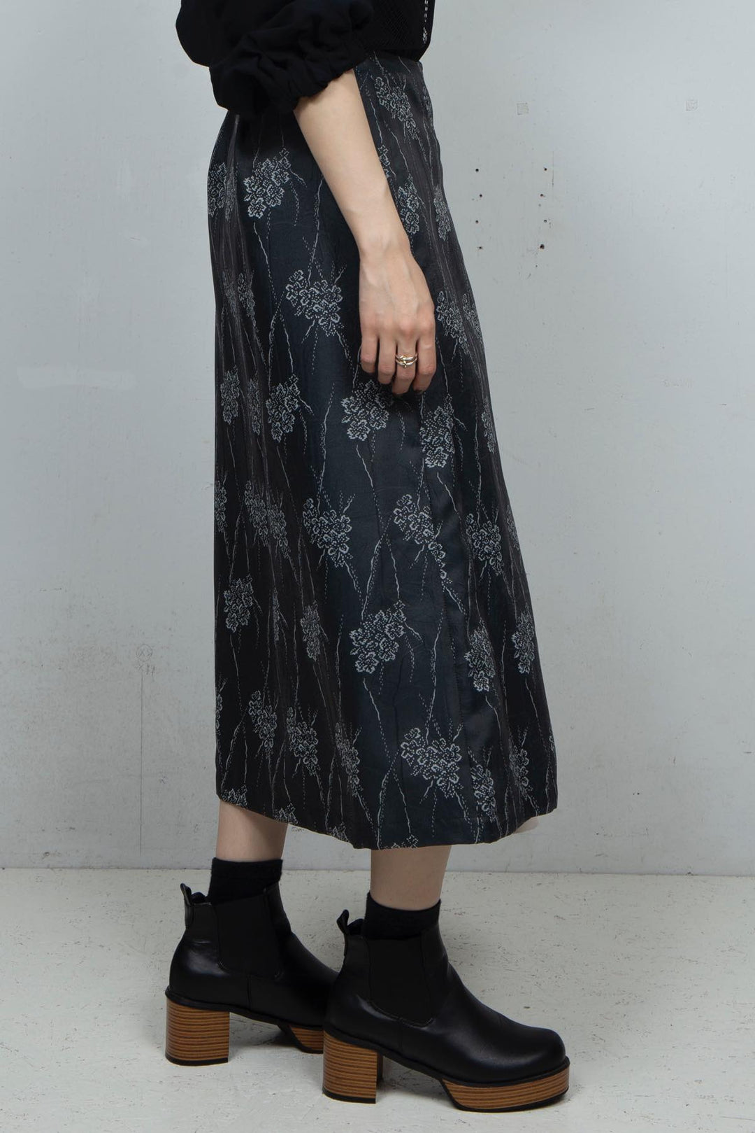 Flower Satin Skirt