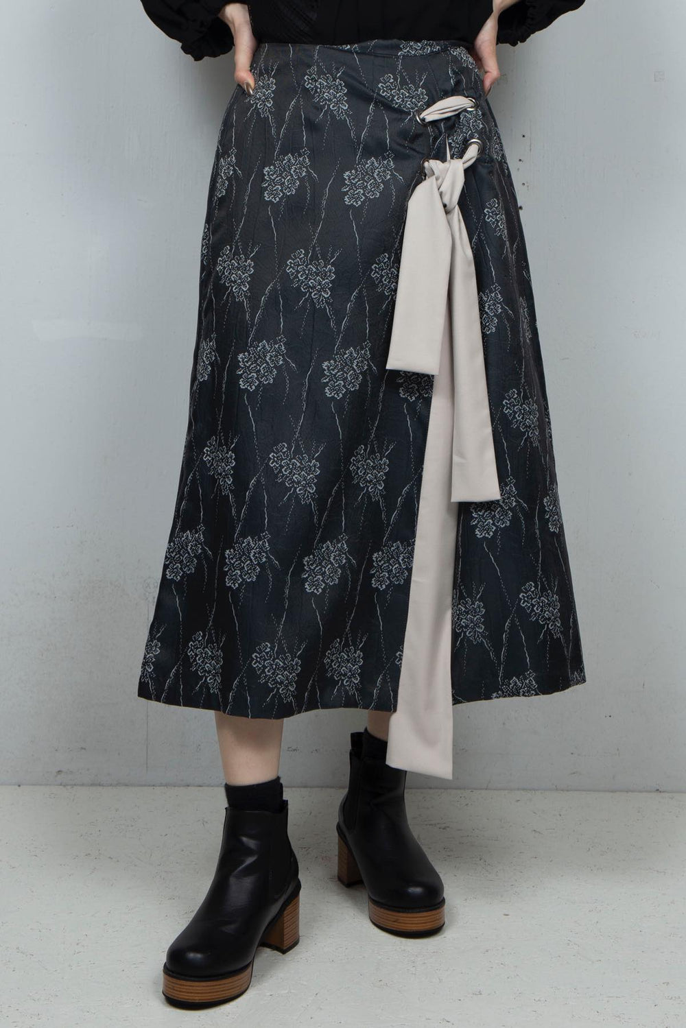Flower Satin Skirt