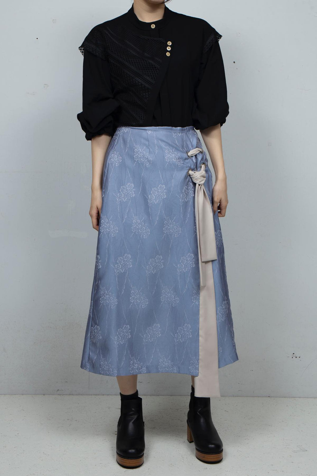 Flower Satin Skirt